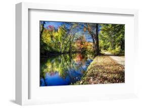 Bright Autumn Day At The Canal-George Oze-Framed Photographic Print