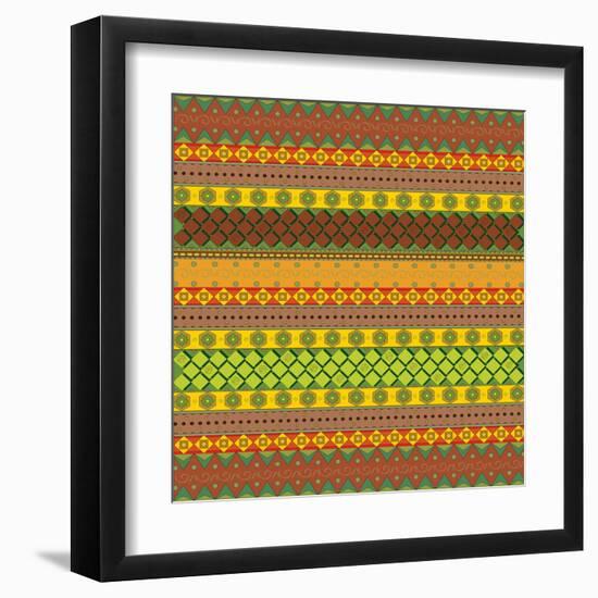 Bright Aztec Pattern-Yaroslavna-Framed Art Print