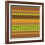 Bright Aztec Pattern-Yaroslavna-Framed Art Print