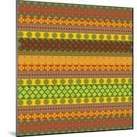 Bright Aztec Pattern-Yaroslavna-Mounted Art Print