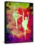 Bright Ballet Watercolor 1-Irina March-Framed Stretched Canvas