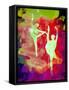 Bright Ballet Watercolor 1-Irina March-Framed Stretched Canvas