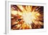 Bright Blast Of Light In Space Background-STILLFX-Framed Art Print