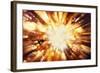 Bright Blast Of Light In Space Background-STILLFX-Framed Art Print