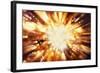 Bright Blast Of Light In Space Background-STILLFX-Framed Art Print