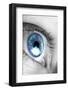 Bright Blue Eye Closeup-SSilver-Framed Photographic Print