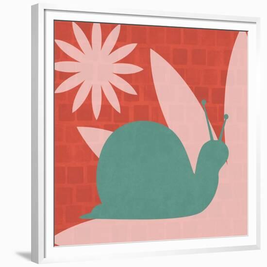 Bright Bugs: Snail-BG^Studio-Framed Art Print