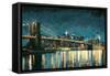 Bright City Lights Blue I-James Wiens-Framed Stretched Canvas