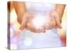 Bright Closeup Picture of Magic Twinkles on Female Hands-dolgachov-Stretched Canvas