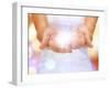 Bright Closeup Picture of Magic Twinkles on Female Hands-dolgachov-Framed Photographic Print