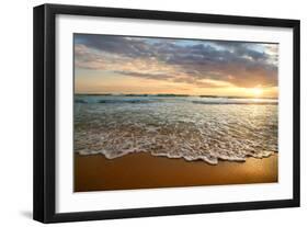 Bright Cloudy Sunset in the Calm Ocean-Givaga-Framed Photographic Print