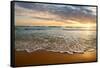 Bright Cloudy Sunset in the Calm Ocean-Givaga-Framed Stretched Canvas