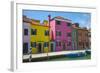 Bright Colored Homes Along Canal, Burano, Italy-Terry Eggers-Framed Photographic Print