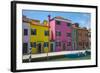 Bright Colored Homes Along Canal, Burano, Italy-Terry Eggers-Framed Photographic Print