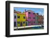 Bright Colored Homes Along Canal, Burano, Italy-Terry Eggers-Framed Photographic Print