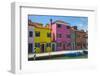 Bright Colored Homes Along Canal, Burano, Italy-Terry Eggers-Framed Photographic Print