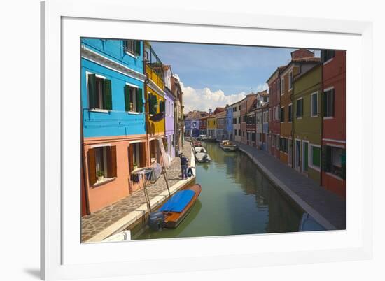 Bright Colored Homes Along the Canal, Burano, Italy-Terry Eggers-Framed Photographic Print