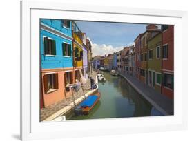 Bright Colored Homes Along the Canal, Burano, Italy-Terry Eggers-Framed Photographic Print