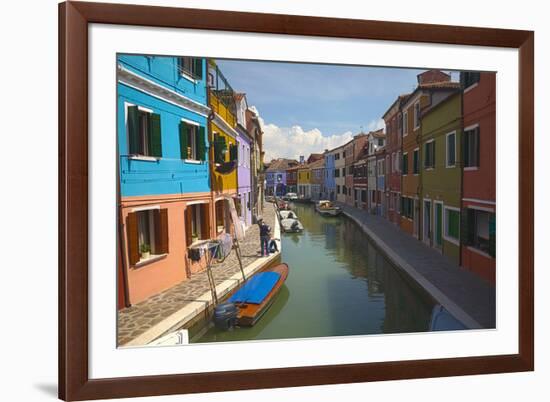 Bright Colored Homes Along the Canal, Burano, Italy-Terry Eggers-Framed Photographic Print