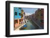 Bright Colored Homes Along the Canal, Burano, Italy-Terry Eggers-Framed Photographic Print