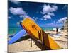 Bright Colored Surfboards on Waikiki Beach-George Oze-Mounted Photographic Print