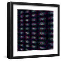 Bright Colorful Dots on a Dark Background-Leone_V-Framed Art Print