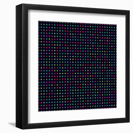 Bright Colorful Dots on a Dark Background-Leone_V-Framed Art Print