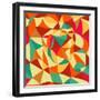 Bright Colors Mosaic Seamless Pattern-DarkInk-Framed Art Print