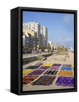 Bright Fabrics on Ipanema Beach in Rio De Janeiro, Brazil, South America-Renner Geoff-Framed Stretched Canvas