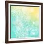 Bright Floral Background in Sunny Colors. Stylish Card with Bokeh Effect - Ideal for Wedding Design-smilewithjul-Framed Art Print