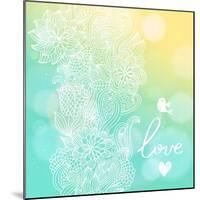 Bright Floral Background in Sunny Colors. Stylish Card with Bokeh Effect - Ideal for Wedding Design-smilewithjul-Mounted Premium Giclee Print