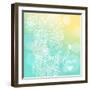 Bright Floral Background in Sunny Colors. Stylish Card with Bokeh Effect - Ideal for Wedding Design-smilewithjul-Framed Art Print
