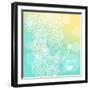 Bright Floral Background in Sunny Colors. Stylish Card with Bokeh Effect - Ideal for Wedding Design-smilewithjul-Framed Art Print