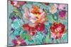 Bright Floral Medley Crop Turquoise-Danhui Nai-Mounted Premium Giclee Print