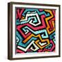 Bright Graffiti Seamless Pattern with Grunge Effect-gudinny-Framed Art Print