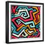 Bright Graffiti Seamless Pattern with Grunge Effect-gudinny-Framed Art Print