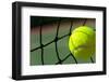 Bright Greenish, Yellow Tennis Ball on Freshly Painted Cement Court-flippo-Framed Photographic Print