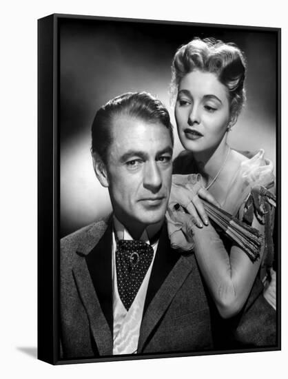 BRIGHT LEAF, 1950 directed by MICHAEL CURTIZ Gary Cooper / Patricia Neal (b/w photo)-null-Framed Stretched Canvas