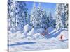 Bright Morning and Snow Covered Trees, Morzine-Andrew Macara-Stretched Canvas