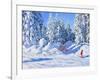 Bright Morning and Snow Covered Trees, Morzine-Andrew Macara-Framed Giclee Print