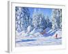 Bright Morning and Snow Covered Trees, Morzine-Andrew Macara-Framed Giclee Print