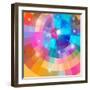 Bright Multicolored a Gradient with Luminaries-Tatiana Korchemkina-Framed Art Print