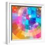 Bright Multicolored a Gradient with Luminaries-Tatiana Korchemkina-Framed Art Print