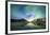 Bright night sky with Aurora Borealis (Northern Lights) over mountains and Skagsanden beach-Roberto Moiola-Framed Photographic Print