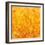 Bright Orange Scattered Triangles Background-Enka Parmur-Framed Art Print