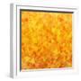 Bright Orange Scattered Triangles Background-Enka Parmur-Framed Art Print