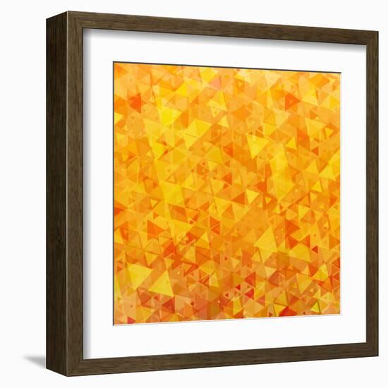 Bright Orange Scattered Triangles Background-Enka Parmur-Framed Art Print