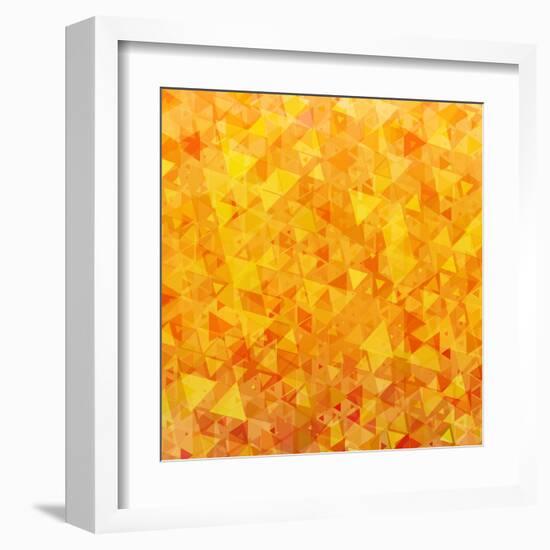 Bright Orange Scattered Triangles Background-Enka Parmur-Framed Art Print