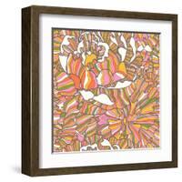 Bright Pattern Made of Peony Flowers-smilewithjul-Framed Art Print