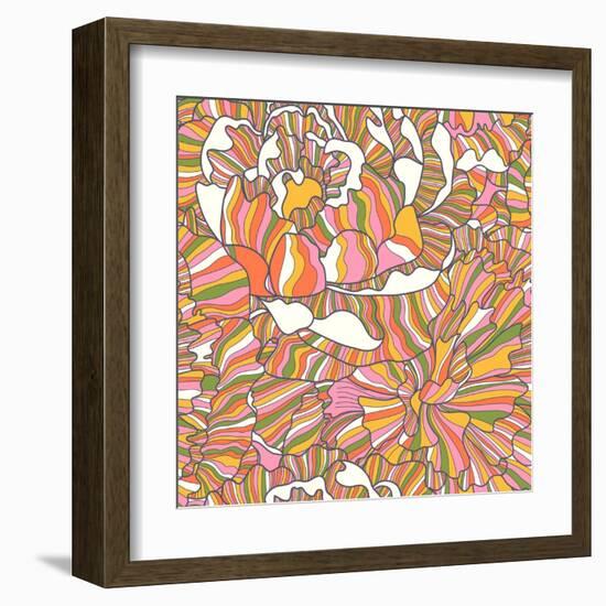 Bright Pattern Made of Peony Flowers-smilewithjul-Framed Art Print
